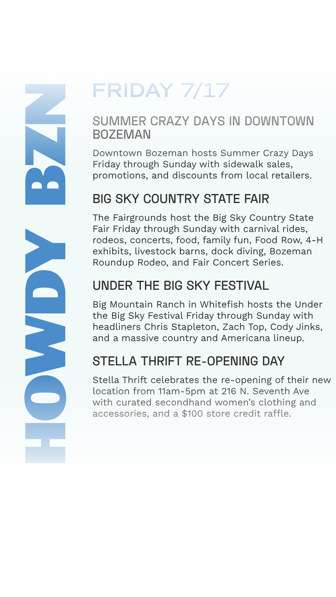 New Bozeman weekend plans are here! Share with friends and family you’d like to attend one of these events with, and I’ll see you out there 💛 📍 Bozeman, Montana