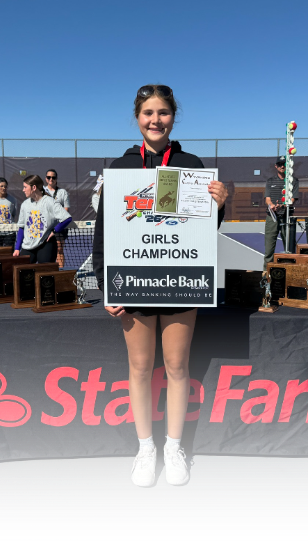 Caroline Brokaw secured her second consecutive state title in top-flight singles tennis. The Jackson athlete finished first at the recent championship tournament.