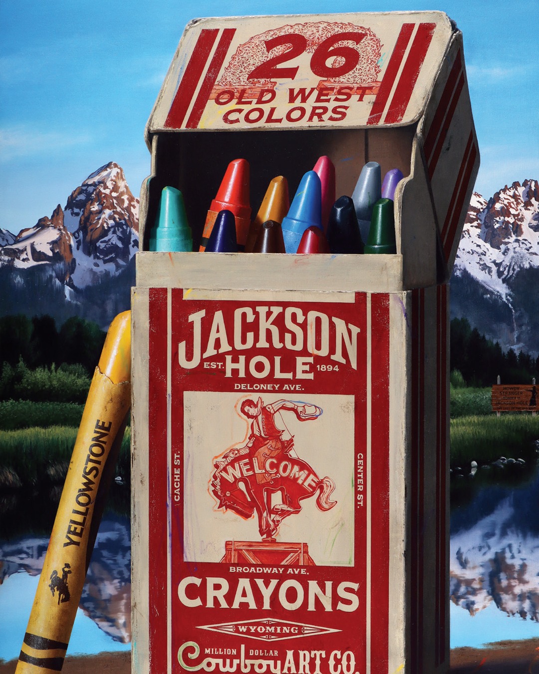 The Jackson Hole Fall Arts Festival returns for 10 days of gallery walks, auctions, and artist showcases. This year's featured artwork is "26 Old West Colors" by Ben Steele, with posters available through the festival website.