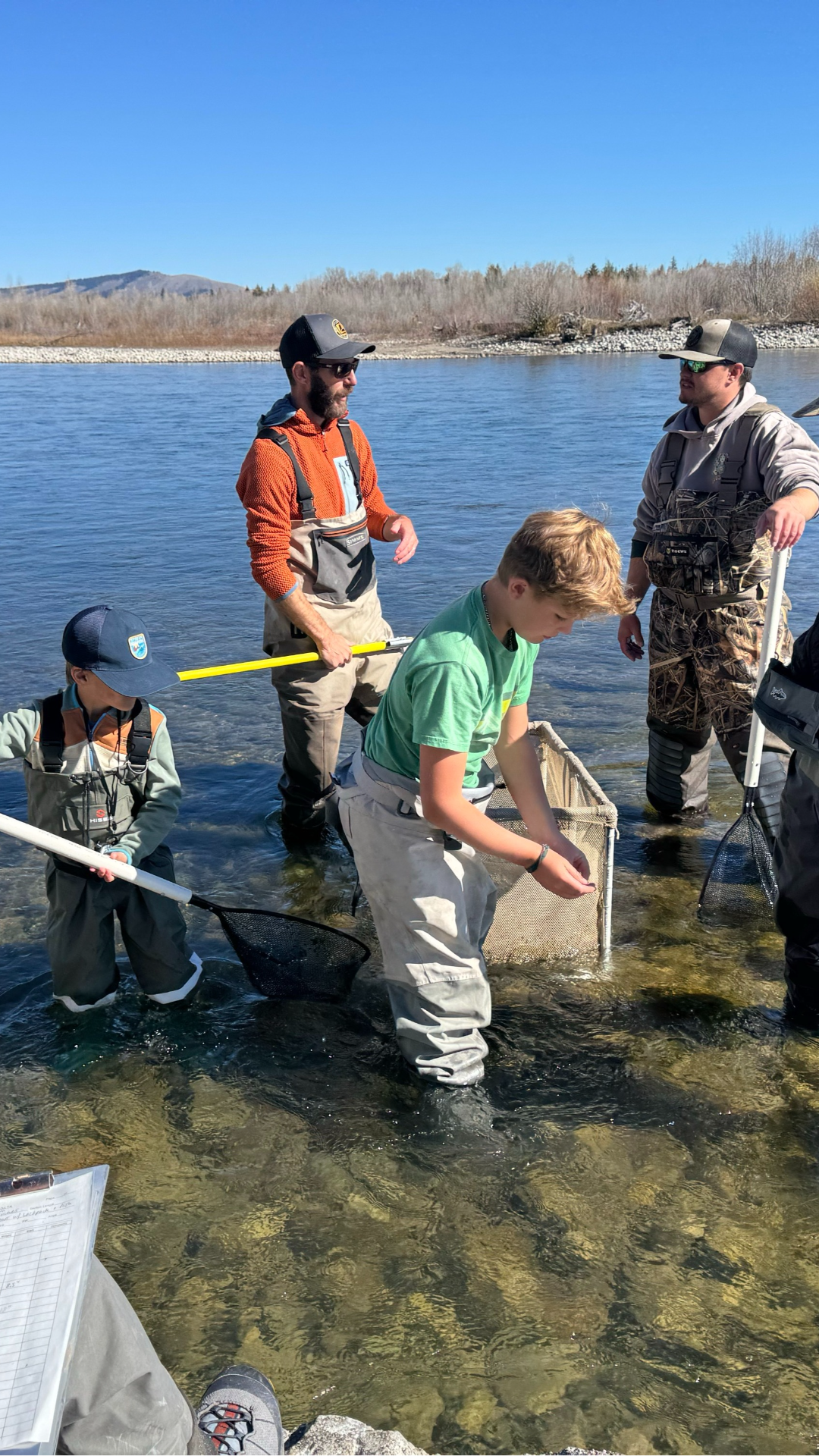 Jackson Hole Trout Unlimited and local volunteers relocated over 2,000 fish from irrigation ditches back to the Snake River near the Village. The group saved 361 cutthroat trout during the yearly effort.
