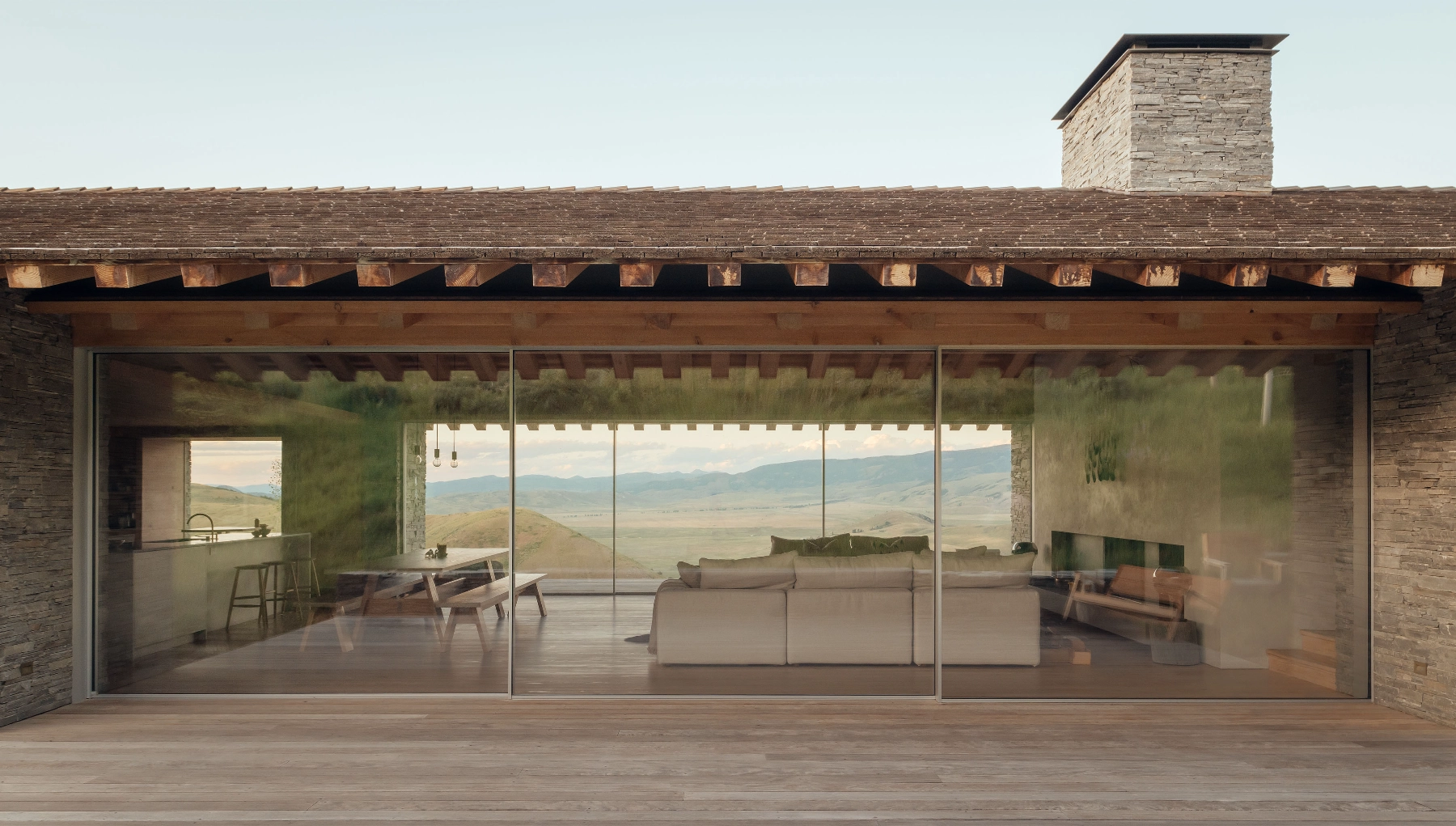 The Jackson Hole home designed by McLean Quinlan prioritizes understated design, natural materials, and harmony with its environment.