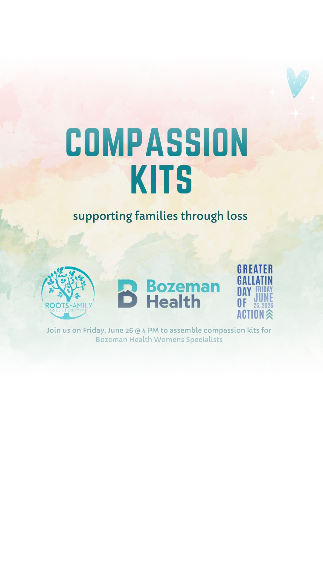 π Join Roots Family Collaborative June 26, 4β5 PM, for a Compassion Kit Assembly during Day of Action. Create keepsakes, notes, and self-care kits for families experiencing pregnancy or infant loss. π