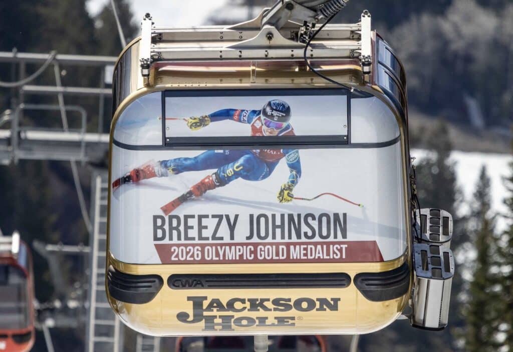 Olympic gold medalist Breezy Johnson was honored with a gold-wrapped gondola at JHMR to celebrate her win. Johnson was born and raised in the Town.