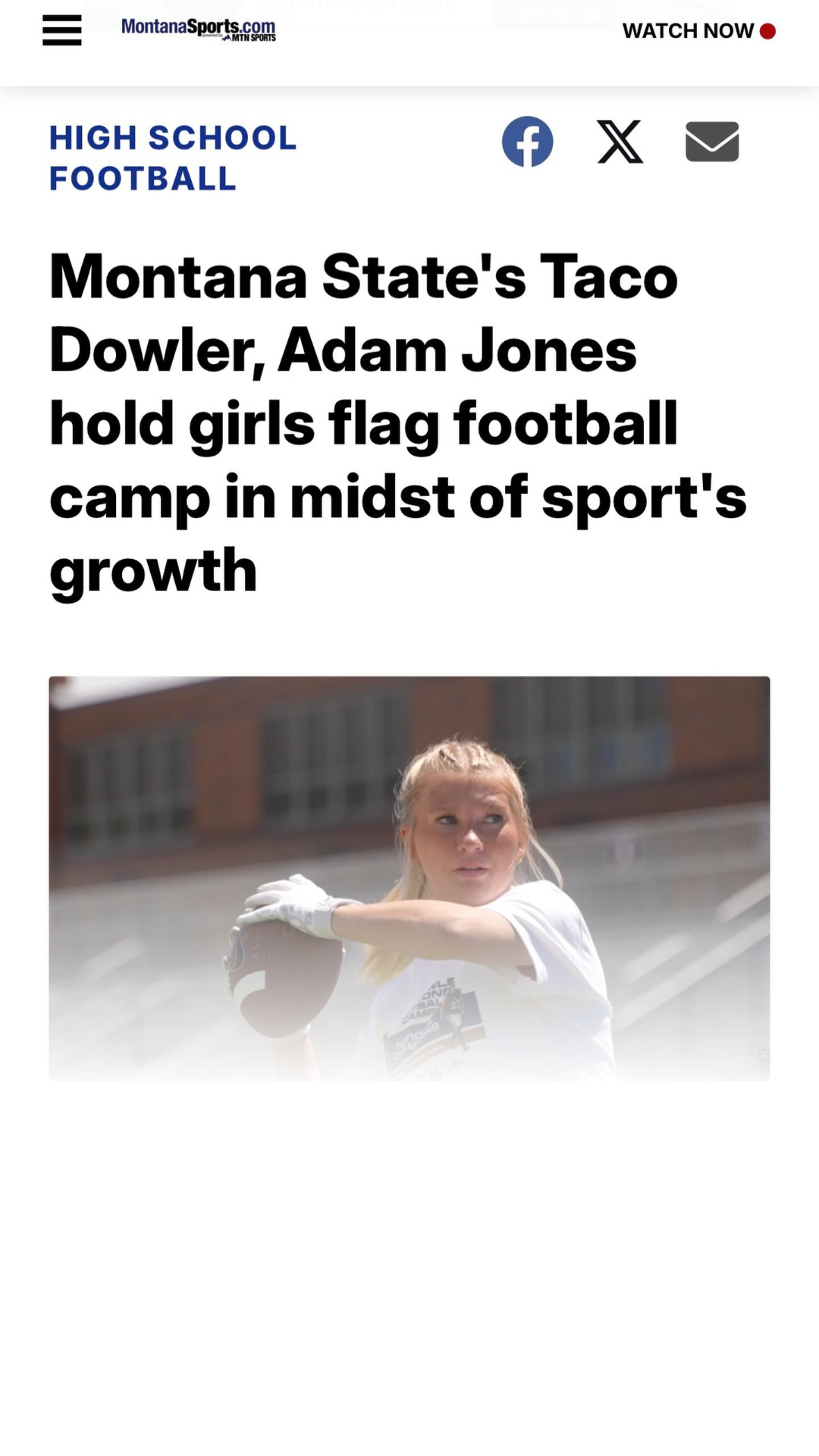 We know this cover girl!! Great article and video by MontanaSports - link in the bio and below. So awesome that Taco and Adam and the boys put this on for our girls. Read more for information on upcoming opportunities..