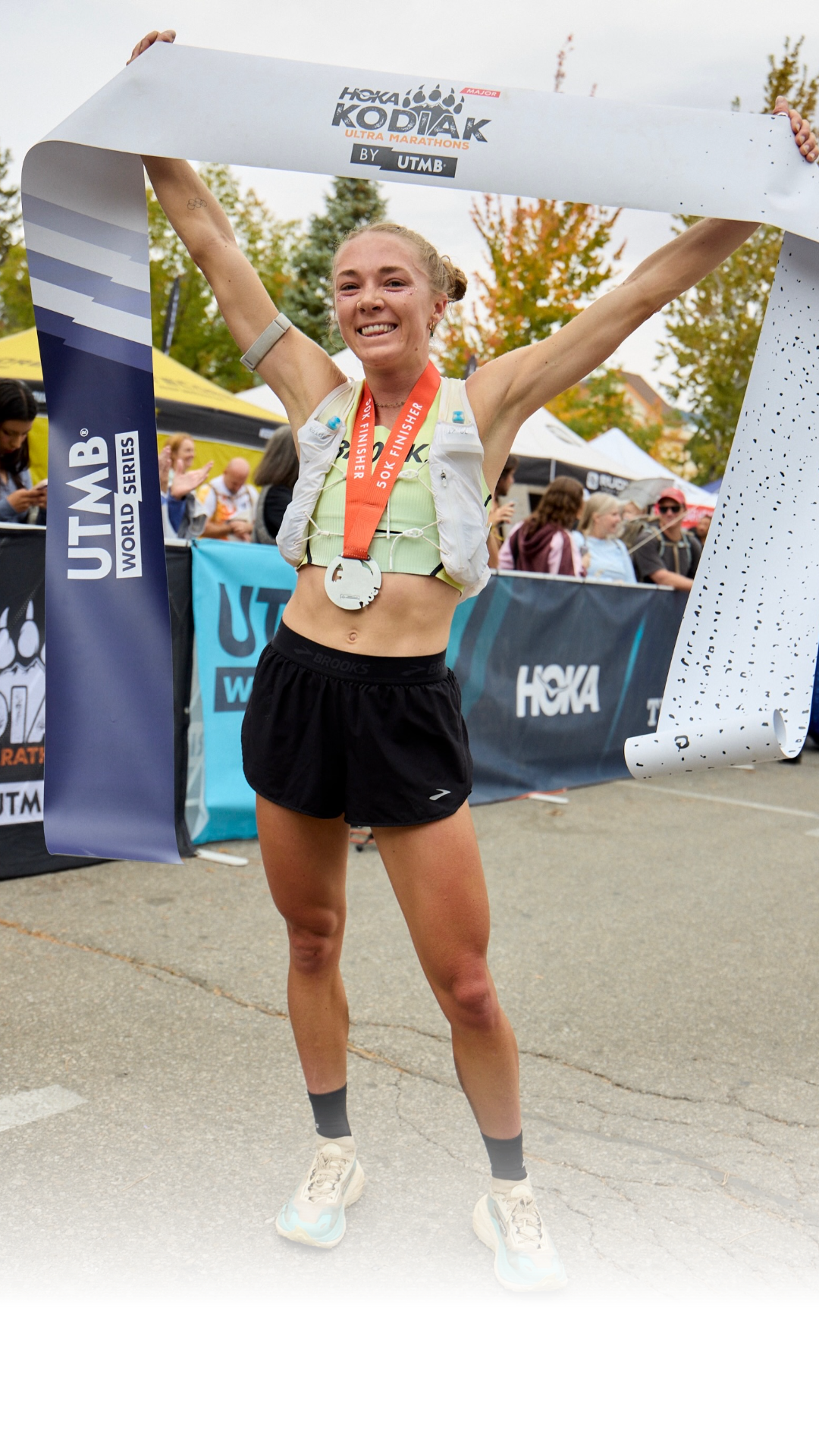 Anna Gibson won the Big Bear 50k Saturday, setting a new course record in her first race at that distance. She finished the climb-heavy course in under four hours.