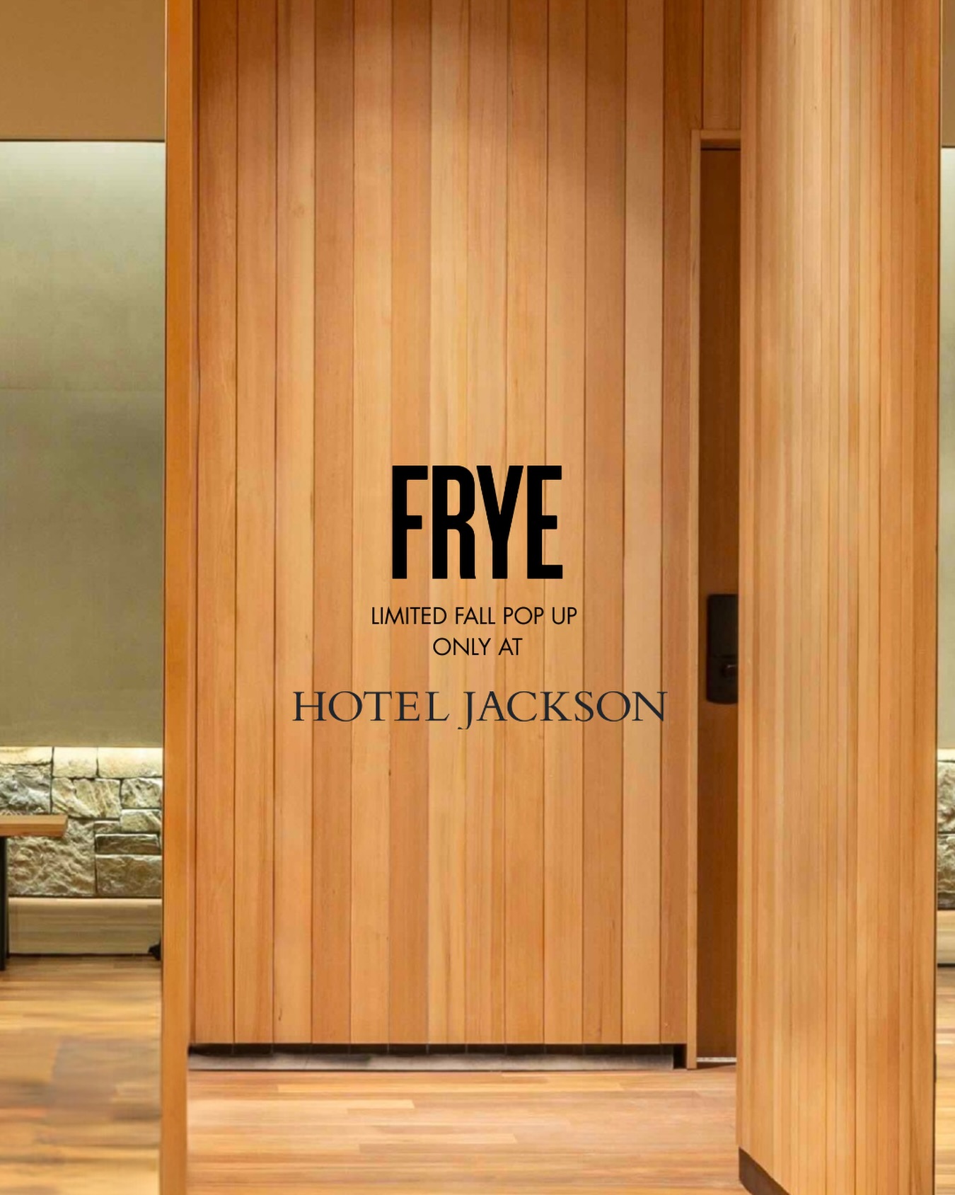 Hotel Jackson is hosting a seasonal pop-up shop featuring footwear and leather items from The Frye Company. The collection is available daily from 9 a.m. to 5 p.m. through October 18.