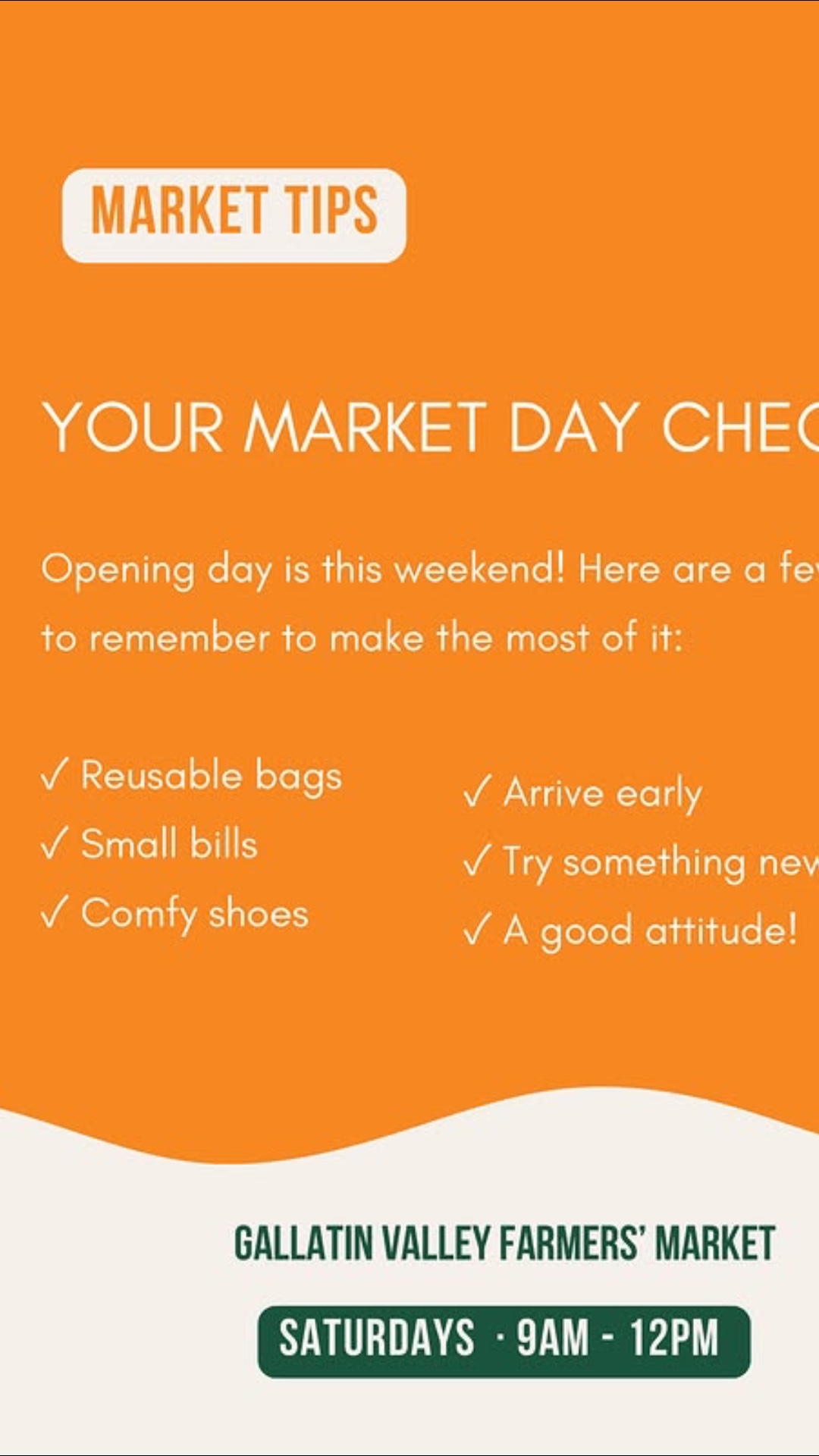 Opening day is this weekend and we could not be more excited to see you! Whether it’s your first time at the GVFM or you’re a seasoned Saturday regular, here’s your market-day checklist!