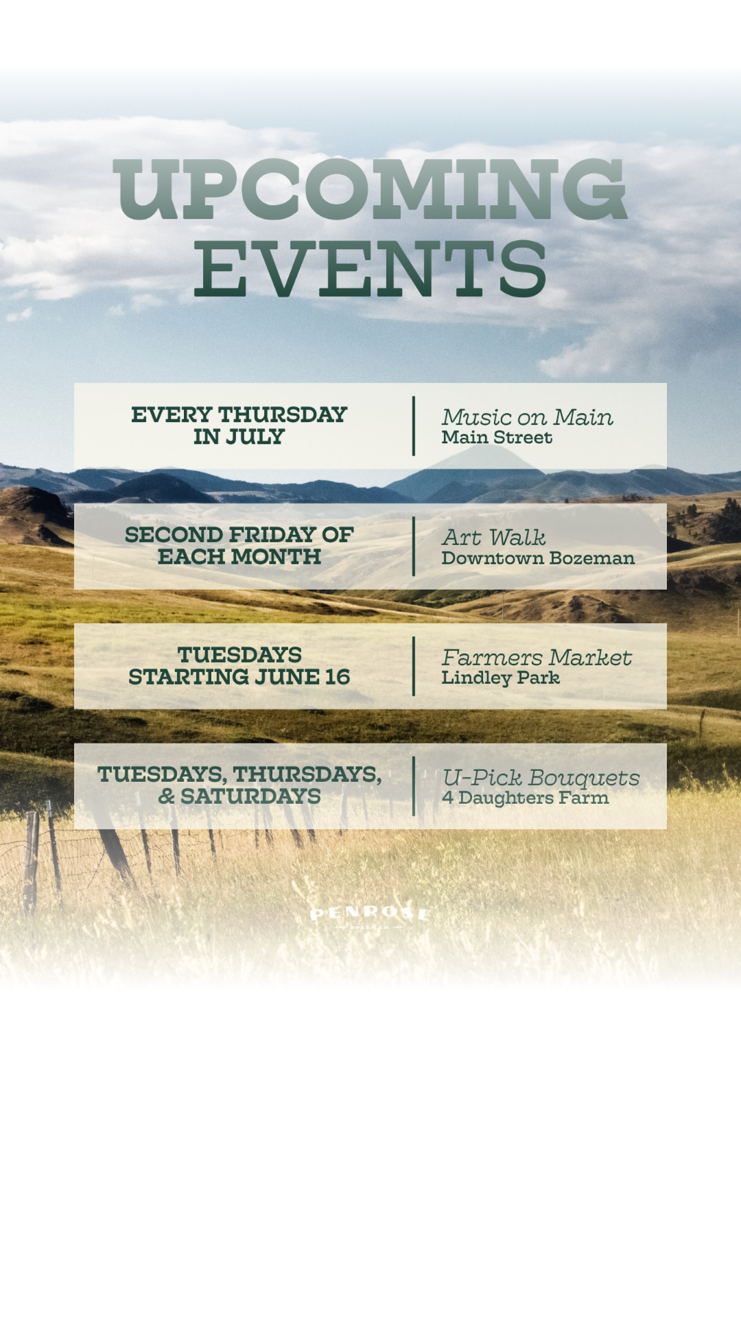 Summer in Bozeman is officially here! These are a few local traditions we are adding to our calendars. What are you looking forward to most this season?