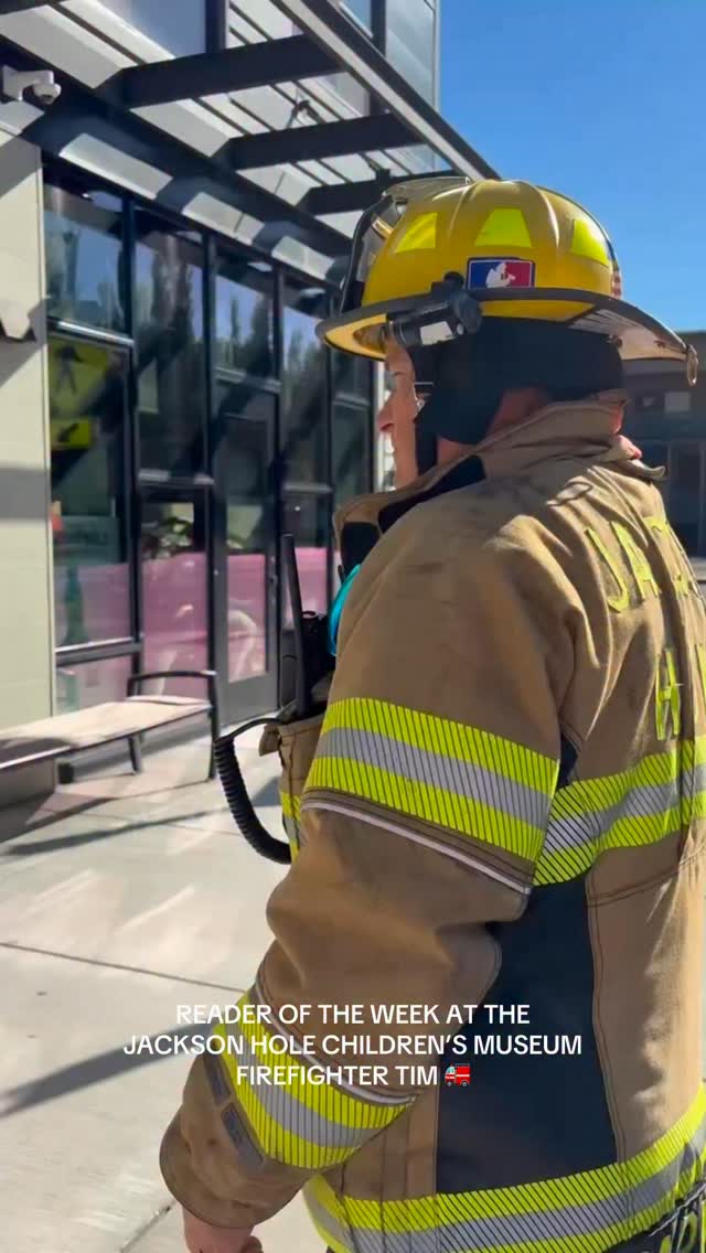 Firefighter Tim Harland visited the Jackson Hole Children’s Museum to serve as the guest reader of the week. He spent the morning sharing stories with local kids at the facility.
