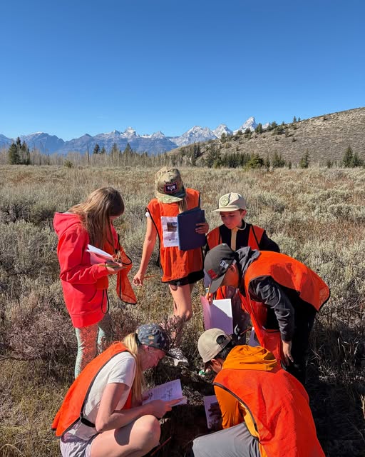 Fifth graders studied animal remains and tracked wildlife during a recent trip to the park. Teton Science Schools hosted the outing with support from Grand Teton National Park and local community partners.