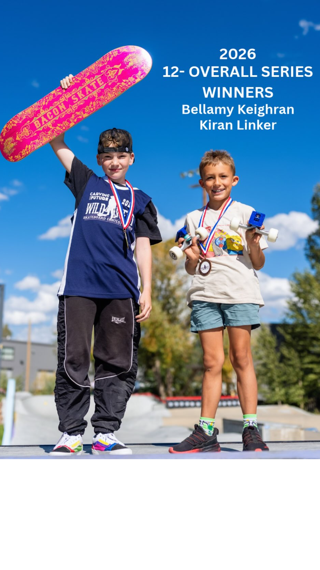 Carving the Future named the top overall skaters for the Wild West competition series. Winners received custom decks featuring artwork by Bryan Iguchi, Nana Flick, Emily Paul, and Evan Talkers.