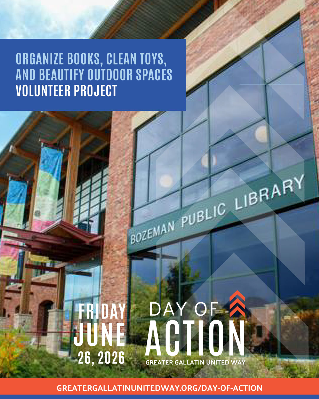 Looking for ways to give back to your community? Sign up for a VOLUNTEER project with Greater Gallatin United Way on our Day of Action on June 26th. Sign up as an individual or with friends and family and support Bozeman